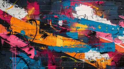 Fototapeta premium Abstract Graffiti on Brick Wall