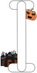 English alphabet in Halloween theme