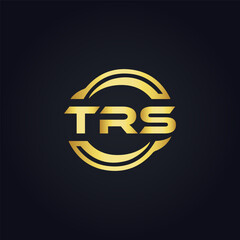 Obraz premium TRS logo. T R S design. White TRS letter. TRS, T R S letter logo design. T R S letter logo design in GOLD, GOLDEN LOGO, THREE, style. letter logo set in one artboard. T R S letter logo vector design.