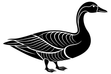 Minimalist Goose icon silhouette vector art illustration