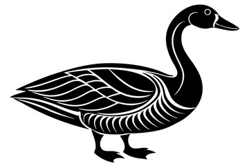 Minimalist Goose icon silhouette vector art illustration
