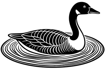 Minimalist Goose icon silhouette vector art illustration