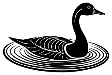 Minimalist Goose icon silhouette vector art illustration