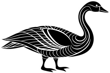 Minimalist Goose icon silhouette vector art illustration
