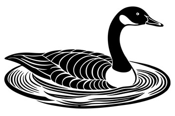 Minimalist Goose icon silhouette vector art illustration