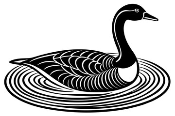 Minimalist Goose icon silhouette vector art illustration