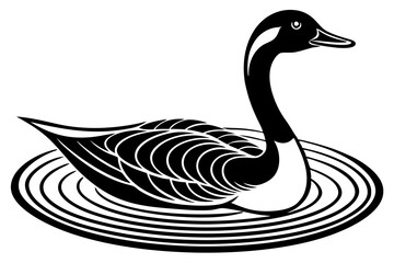 Minimalist Goose icon silhouette vector art illustration