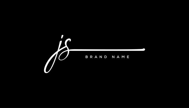 JS letter beauty handwriting vector logo. 