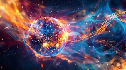 Fototapeta premium Soccer Ball on Fire and Ice