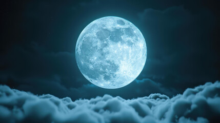 Mesmerizing 3D animation of moonlit skies with infinite clouds and shimmering moonlight.