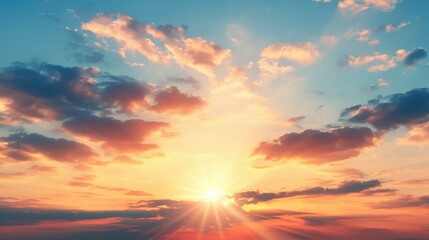 Obraz premium Stunning sunset sky, perfect for nature backgrounds.