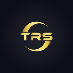 Obraz premium TRS logo. T R S design. White TRS letter. TRS, T R S letter logo design. T R S letter logo design in GOLD, GOLDEN LOGO, THREE, style. letter logo set in one artboard. T R S letter logo vector design.