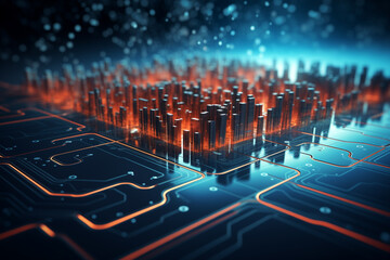 Abstract technology digital line electronic network data innovation concept background.