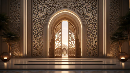 Luxury wide arabic door entrance