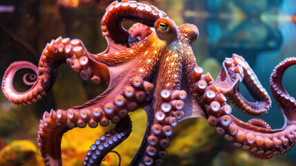 Colorful Tentacles and Suckers of Giant Pacific Octopus