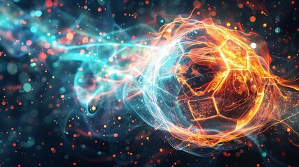 Obraz premium Soccer Ball on Fire and Ice
