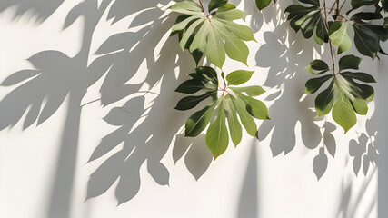 Abstract natura background shadow on white wall © LofiCat