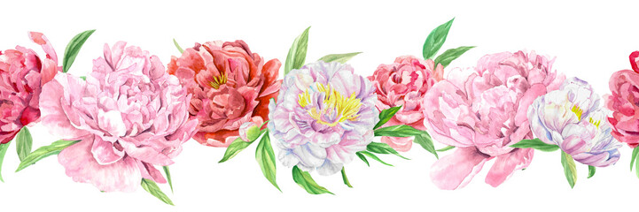 Floral Peony Watercolor Clipart for Commercial Use
