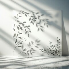 3D rendering of a simple and elegant room with a flower vase on a podium White room and a vase generative with ai