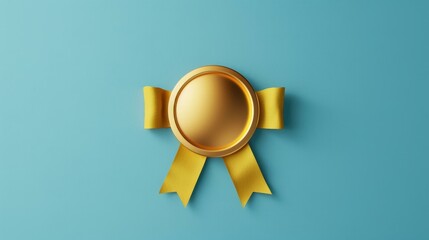 Get recognized with a blue and gold certificate of achievement template featuring a stylish gold badge and border design.