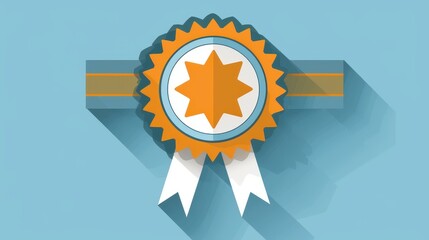 Get recognized with a blue and gold certificate of achievement template featuring a stylish gold badge and border design.