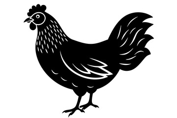 chicken silhouette vector art illustration