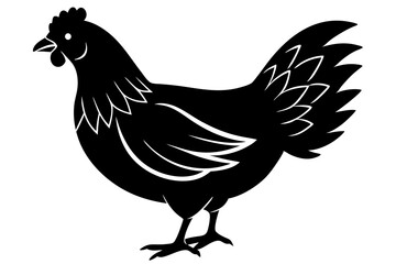chicken silhouette vector art illustration