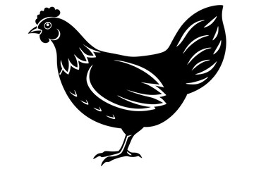 chicken silhouette vector art illustration