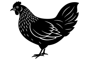 chicken silhouette vector art illustration