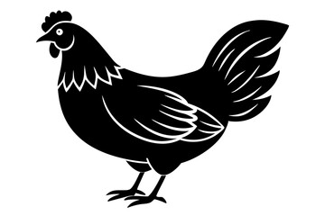 chicken silhouette vector art illustration