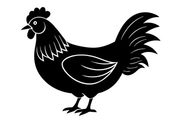 chicken silhouette vector art illustration