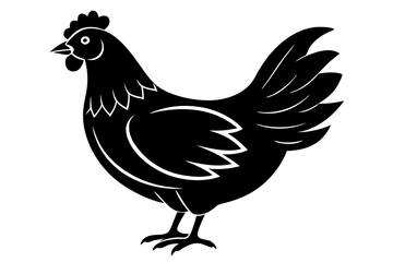 chicken silhouette vector art illustration