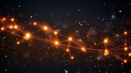 Fototapeta premium Dot point connected with gradient line and intricate wave design for international social network or big data concept.