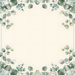 Frame with leaves. Free space for text.  Suitable for invitations and greeting cards.