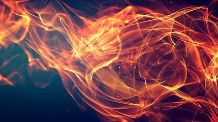 Fototapeta premium Soccer ball engulfed in flames and smoke