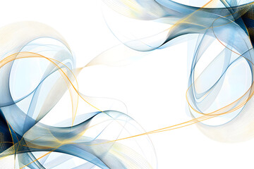 Naklejka premium Abstract Blue waves with golden thread.