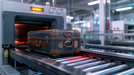 Luggage Passing Through an X-ray Machine