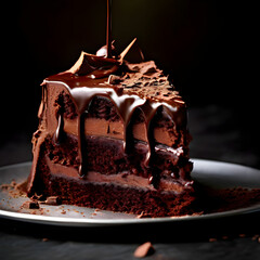 chocolate cake on a plate