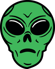 Alien face. Halloween scary face vector