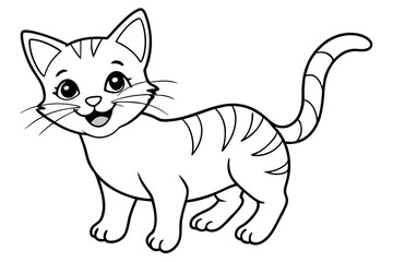 Kitten icon silhouette vector line art illustration