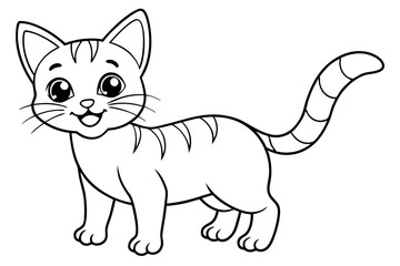 Kitten icon silhouette vector line art illustration