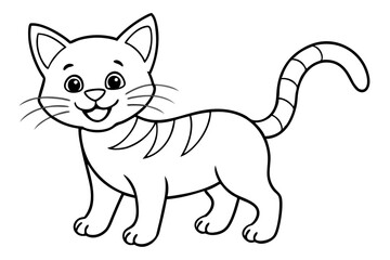 Kitten icon silhouette vector line art illustration