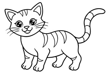 Kitten icon silhouette vector line art illustration