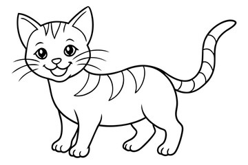 Kitten icon silhouette vector line art illustration