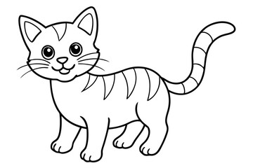 Kitten icon silhouette vector line art illustration