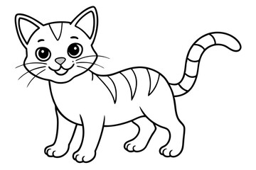 Kitten icon silhouette vector line art illustration