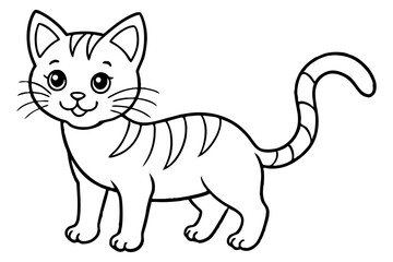 Kitten icon silhouette vector line art illustration