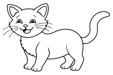 Kitten icon silhouette vector line art illustration