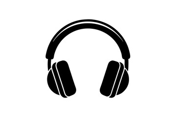 headphone icon silhouette vector art illustration