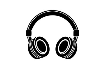 headphone icon silhouette vector art illustration